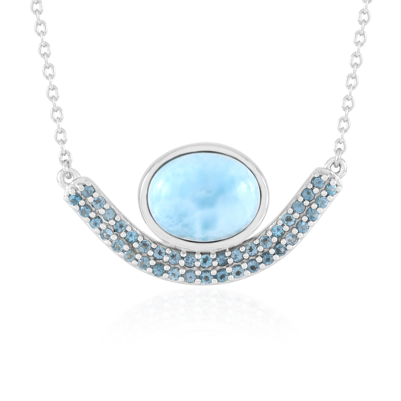 Larimar-Silbercollier (KM by Juwelo)