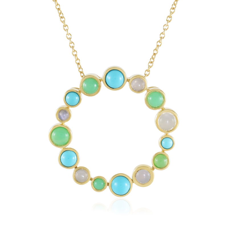 Edelstein-Silberhalskette (KM by Juwelo)