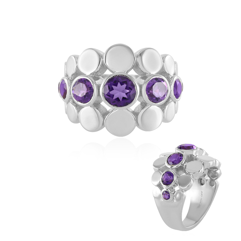 Sibirischer Amethyst-Silberring (de Melo) Sibirischer Amethyst-Silberring (de Melo)