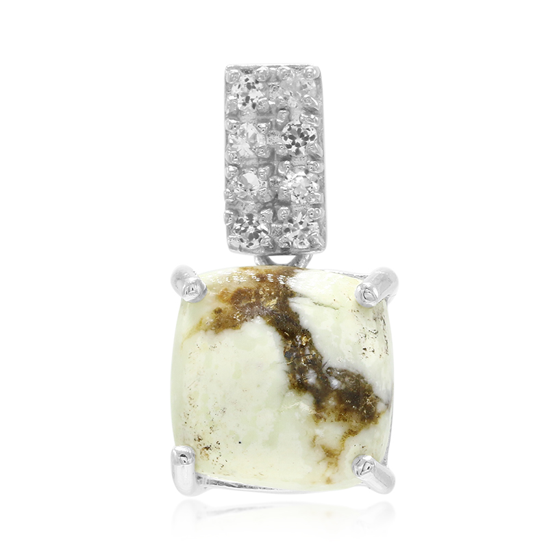 Magnesit-Silberanhänger