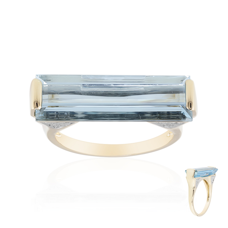 AAA-Brasilianischer Aquamarin-Goldring (de Melo) AAA-Brasilianischer Aquamarin-Goldring (de Melo)