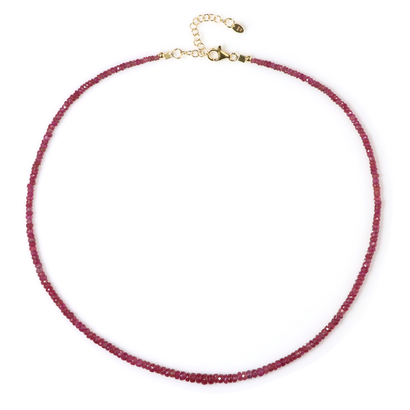 Madagaskar-Rubin-Silberhalskette