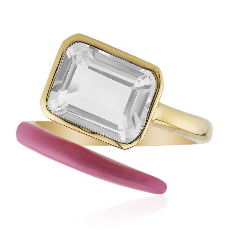 Weißer Topas-Silberring