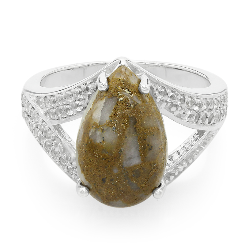 Dinosaurier-Quarz-Silberring