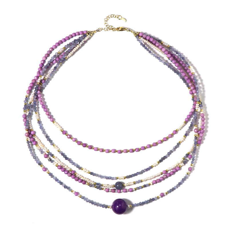 Edelstein-Silberhalskette (Riya)