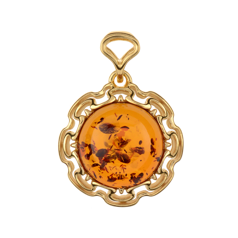 Baltischer Cognac-Bernstein-Silberanhänger (dagen)