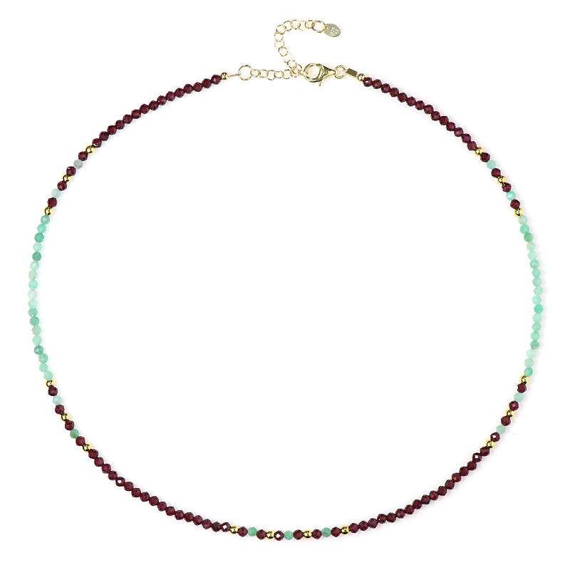 Edelstein-Silberhalskette