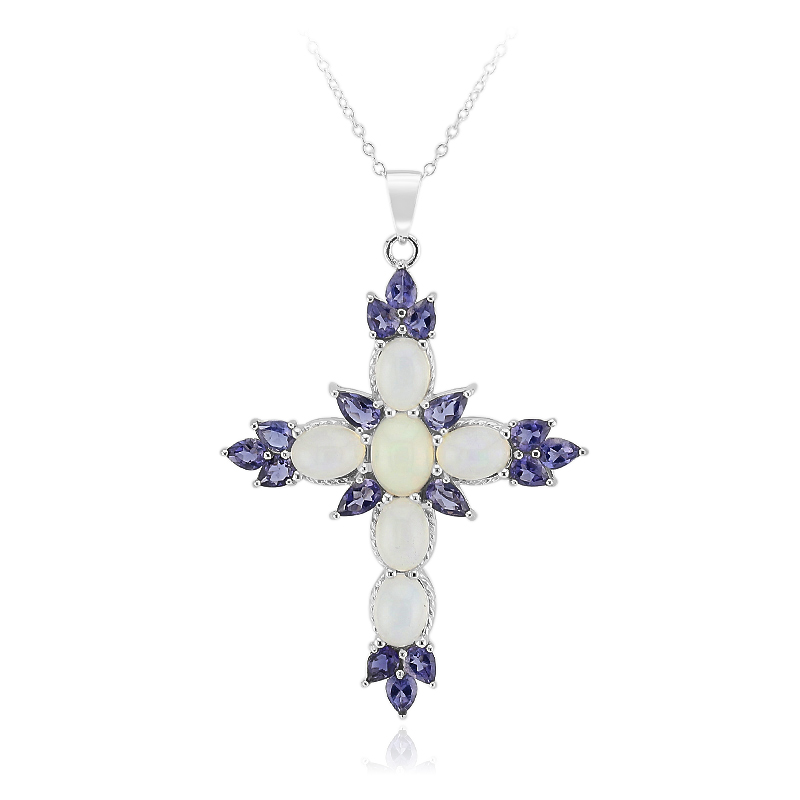 Welo-Opal-Silberhalskette Welo-Opal-Silberhalskette