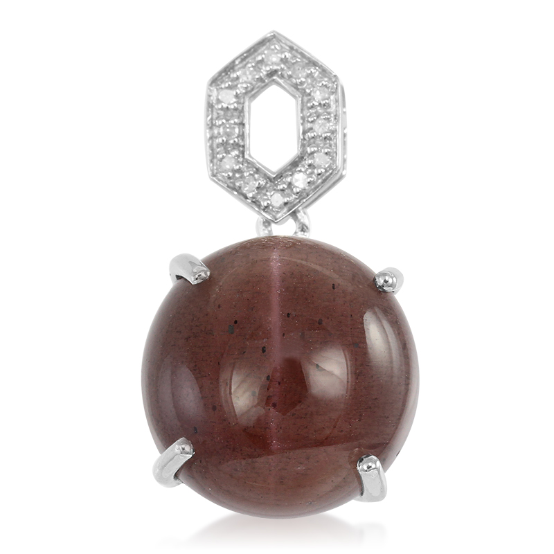 Skapolith-Katzenauge-Silberanhänger