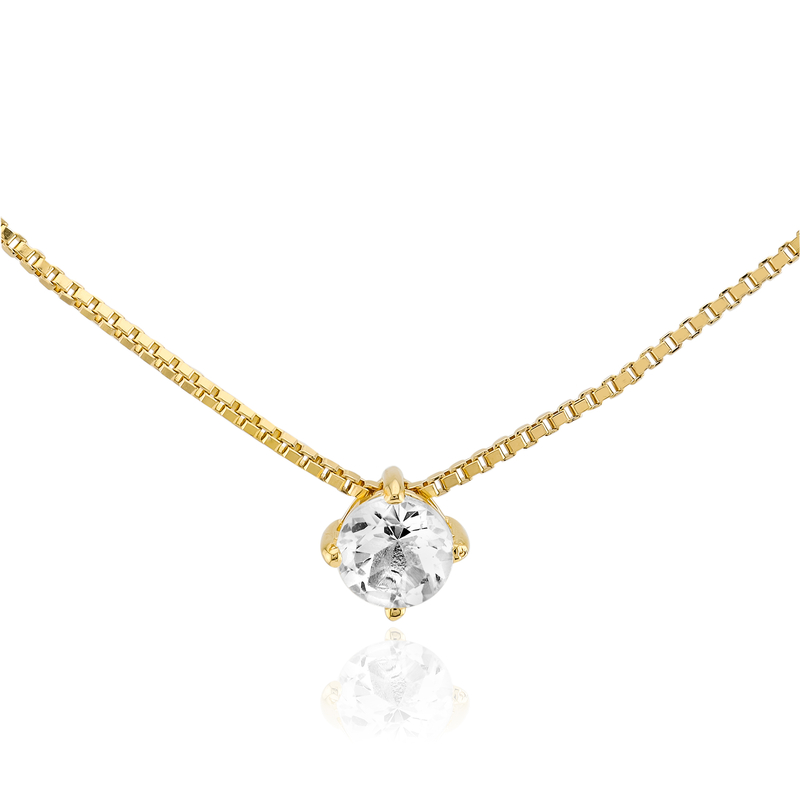 Weißer Topas-Silberhalskette