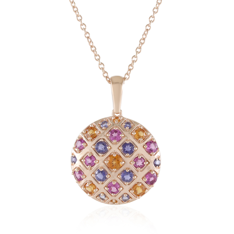 Edelstein-Silberhalskette (KM by Juwelo)