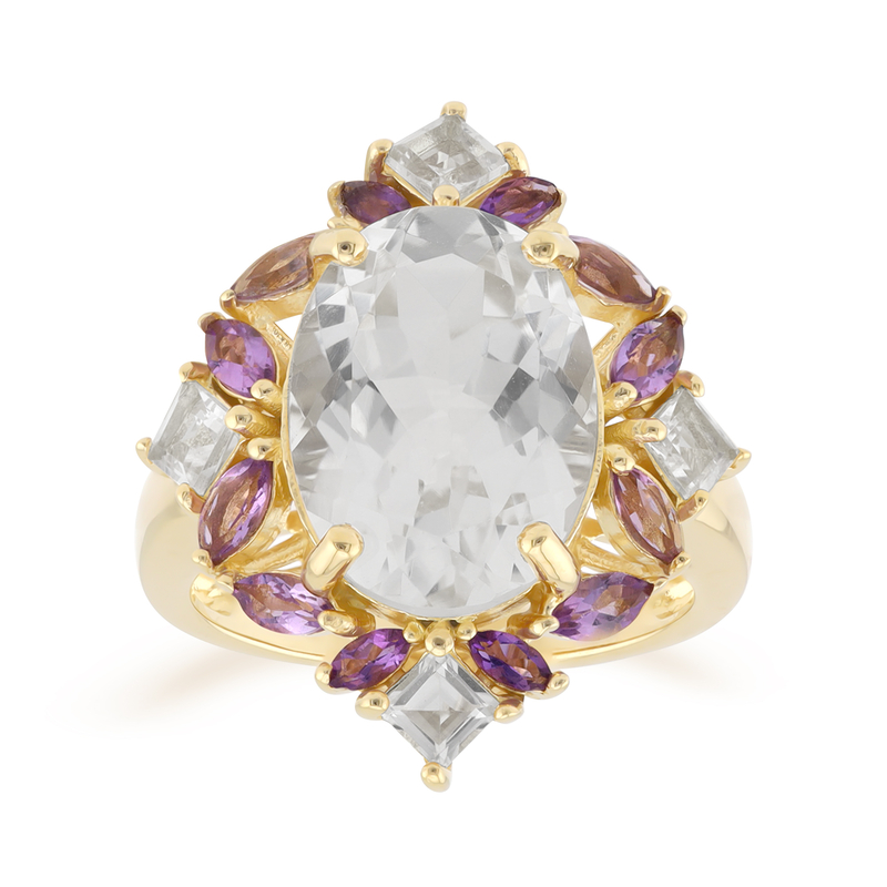 Weißer Topas-Silberring