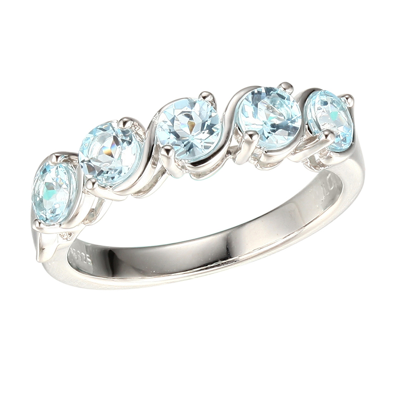 Himmelblauer topas-silverring från Juwelo