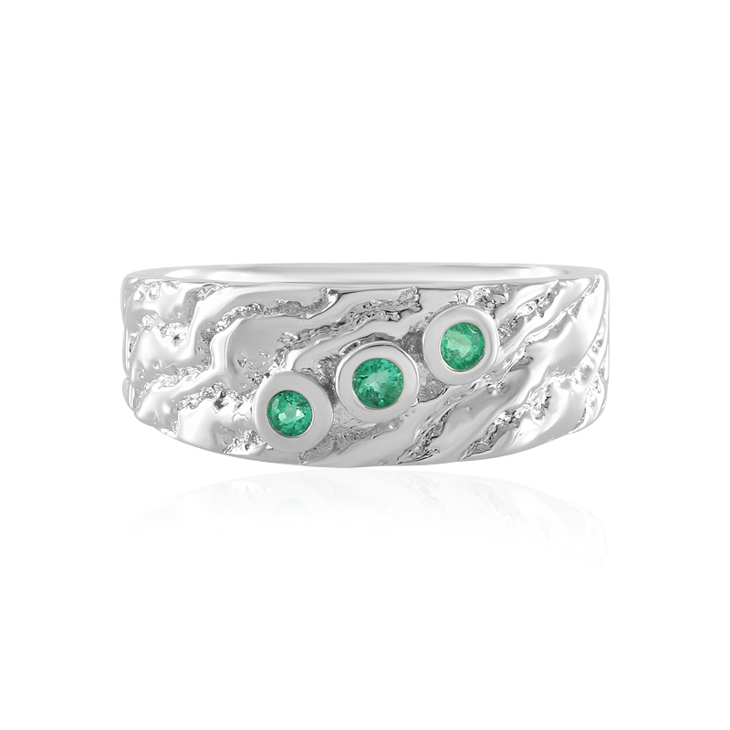 Russischer Smaragd-Silberring (de Melo) Russischer Smaragd-Silberring (de Melo)