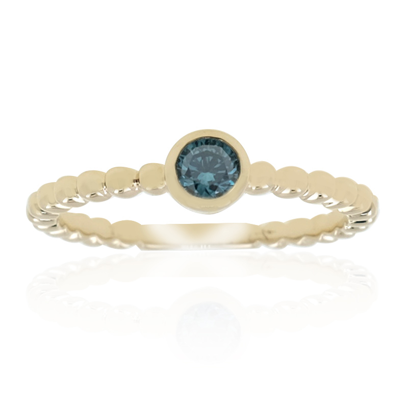Blauer SI2 Brillant-Goldring (de Melo)