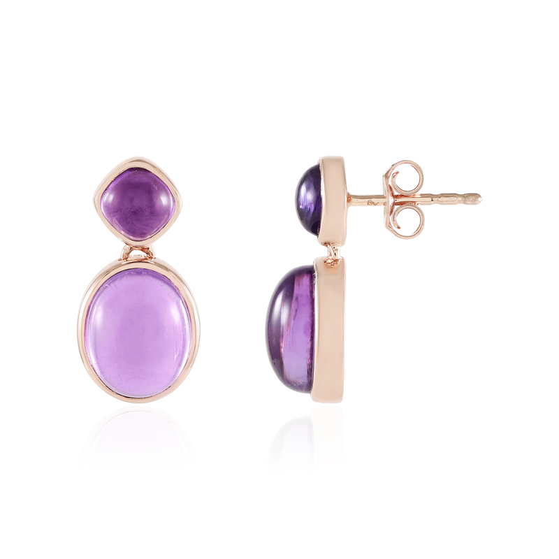 Marokkanischer Amethyst-Silberohrringe