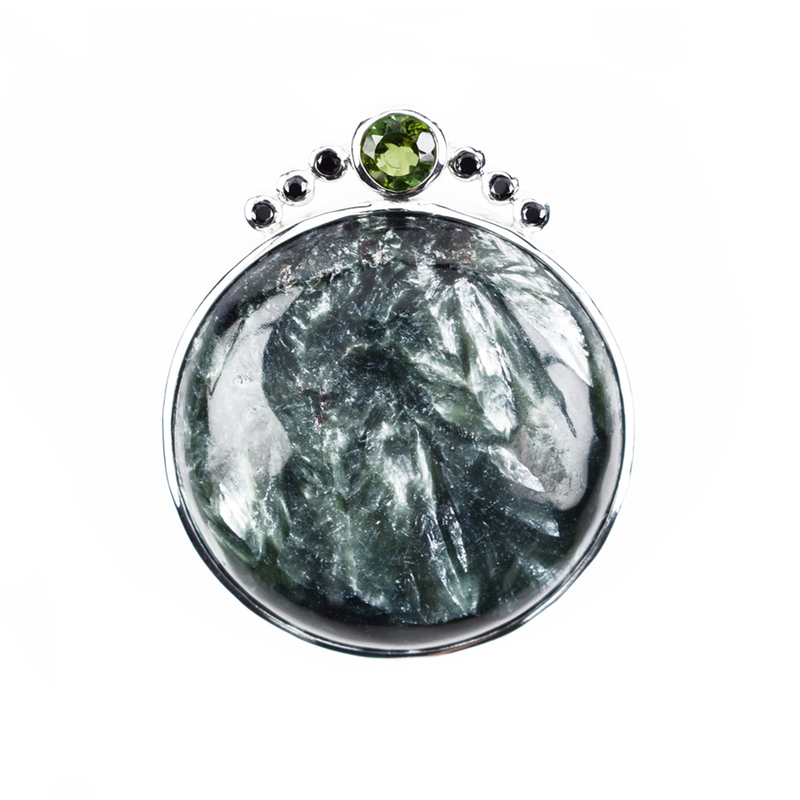 Seraphinit-Silberanhänger (Bali Barong)