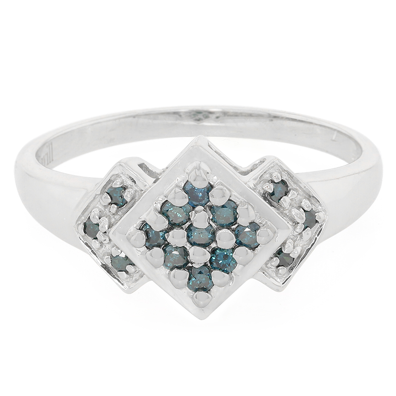 Fancy-Diamant-Silberring