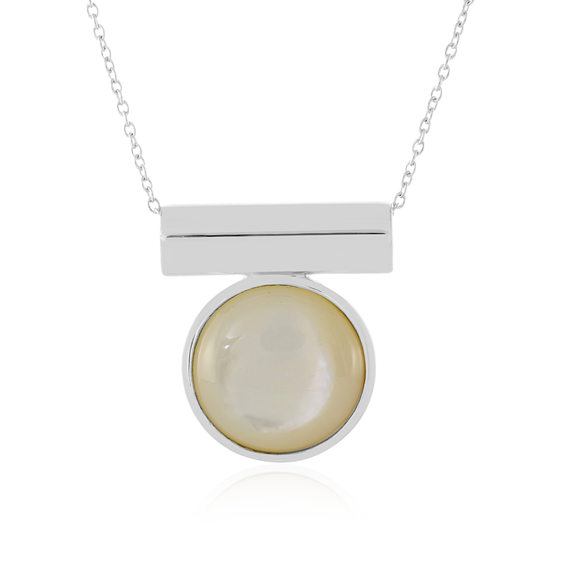 Perlmutt-Silberhalskette