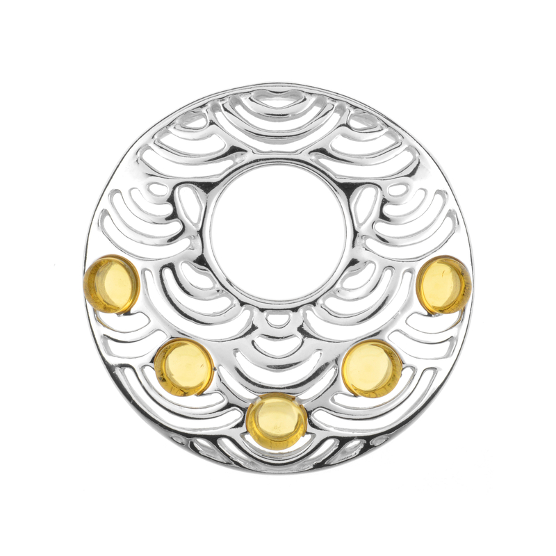 Baltischer Limonen-Bernstein-Silberanhänger (dagen)