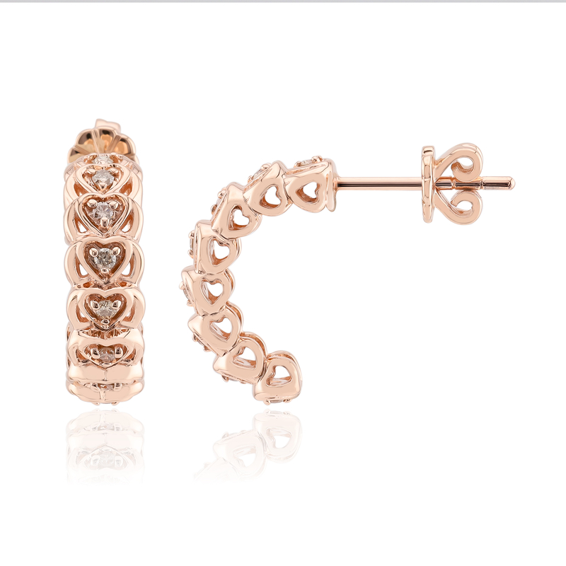 SI1 Argyle-Rose de France-Brillant-Goldohrringe (Annette) SI1 Argyle-Rose de France-Brillant-Goldohrringe (Annette)