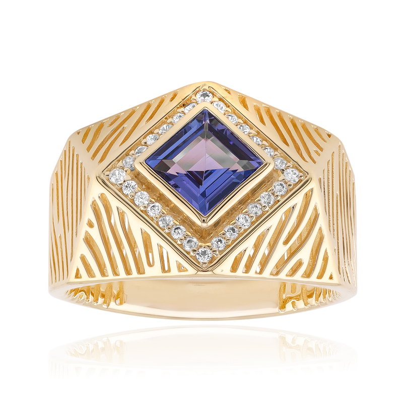 AAA-Tansanit-Goldring (Ornaments by de Melo) AAA-Tansanit-Goldring (Ornaments by de Melo)