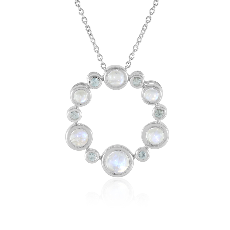 Blauer Mondstein-Silberhalskette (KM by Juwelo)