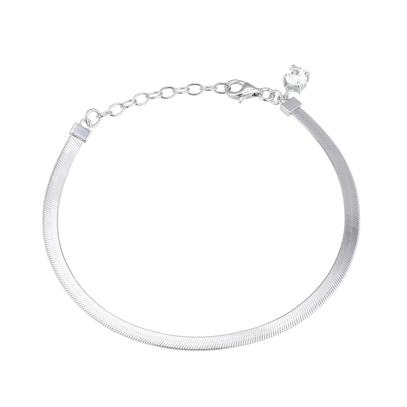 Weißer Topas-Silberarmband