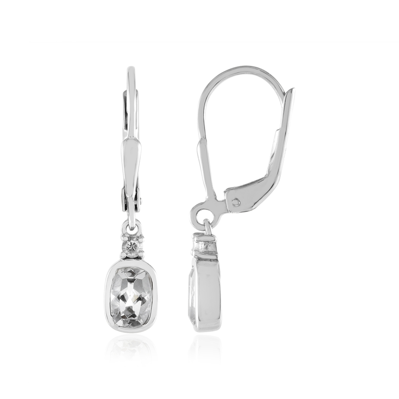 Weißer Topas-Silberohrringe