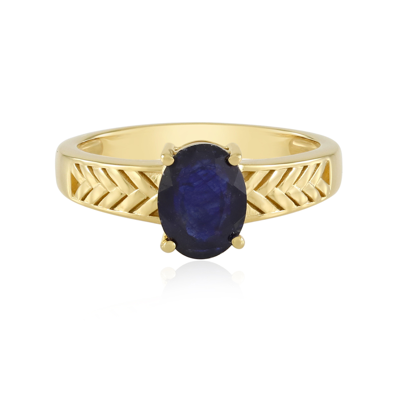 Blauer Madagaskar-Saphir-Silberring