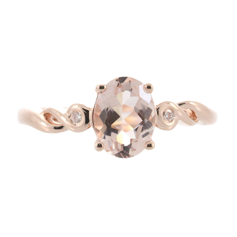 AAA-Morganit-Goldring - Farbe: Pink