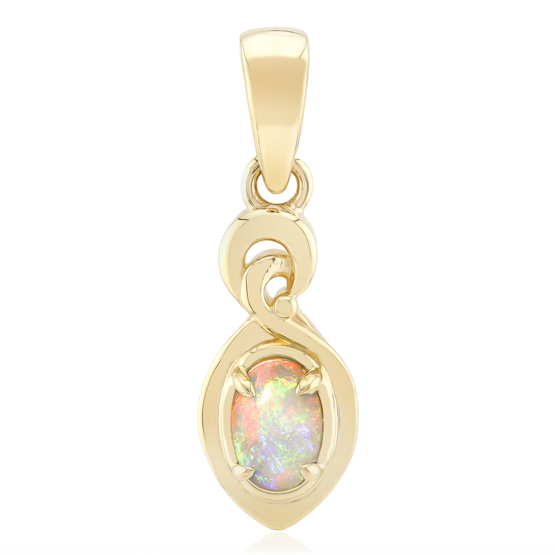 Lightning Ridge-Schwarzer Opal-Goldanhänger