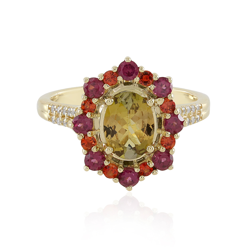 Nicht erhitzter Gelber Tansanit-Goldring (Adela Gold) Nicht erhitzter Gelber Tansanit-Goldring (Adela Gold)