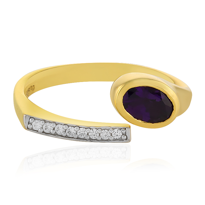 Amethyst-Silberring (MONOSONO COLLECTION)
