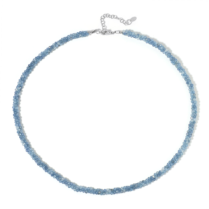 Brasilianischer Aquamarin-Silberhalskette