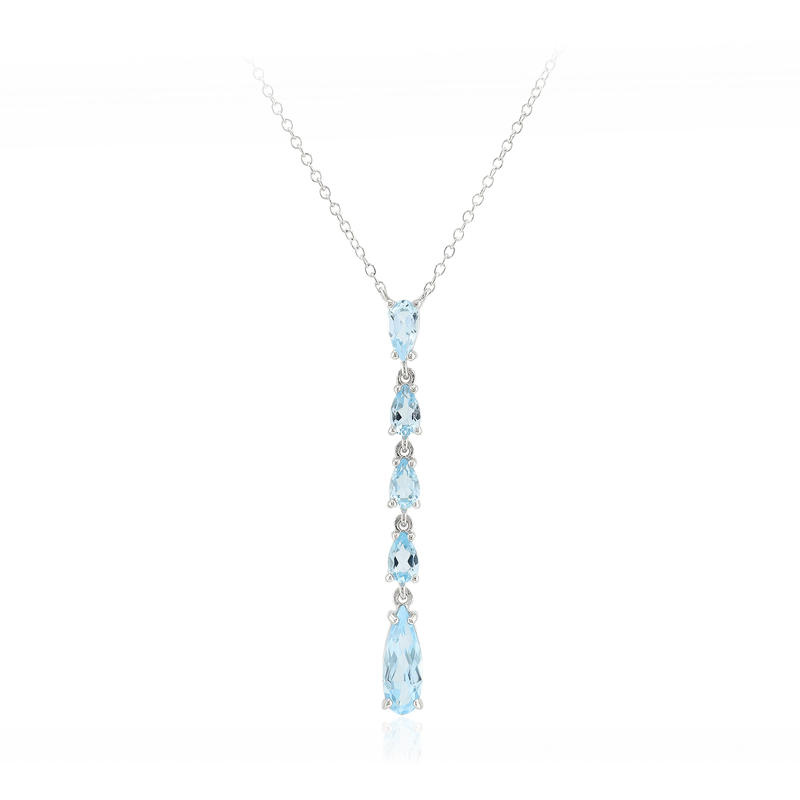 Himmelblauer Topas-Silbercollier