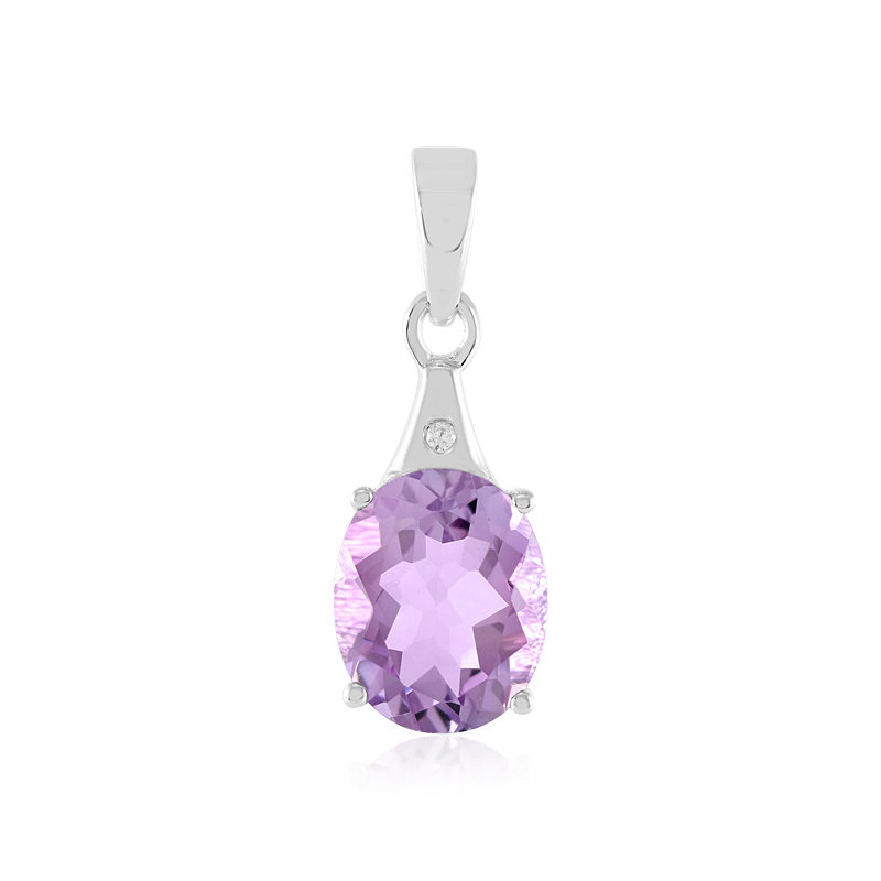 Lavendel-Amethyst-Silberanhänger