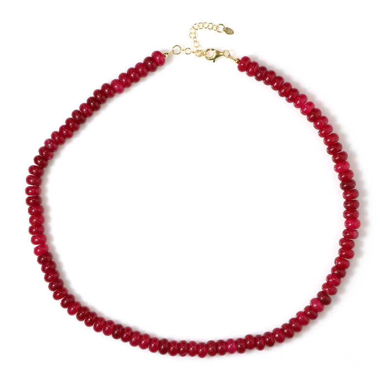 Kirsch-Quarz-Silberhalskette