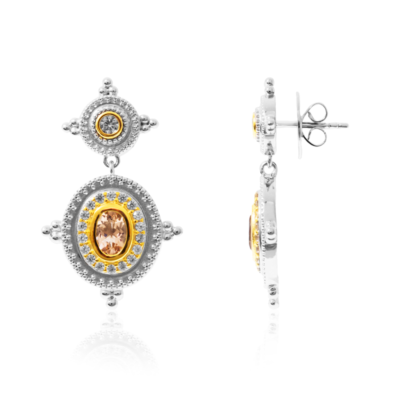 Brasilianischer Morganit-Silberohrringe (Dallas Prince Designs)