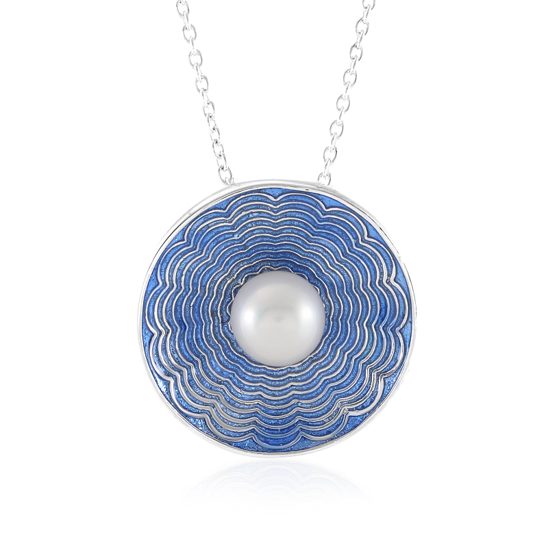 Weiße Süßwasserzuchtperlen-Silberhalskette (Adela Silber) Weiße Süßwasserzuchtperlen-Silberhalskette (Adela Silber)