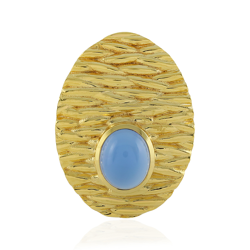 Blauer Chalzedon-Silberanhänger (MONOSONO COLLECTION)