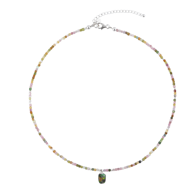 Edelstein-Silberhalskette