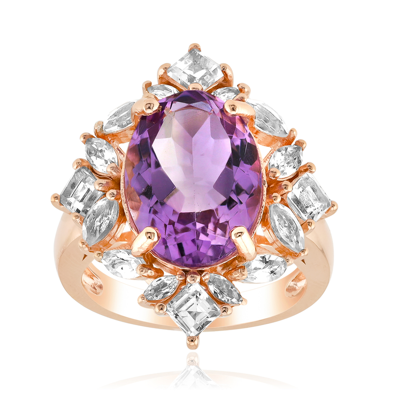 Bolivianischer Amethyst-Silberring