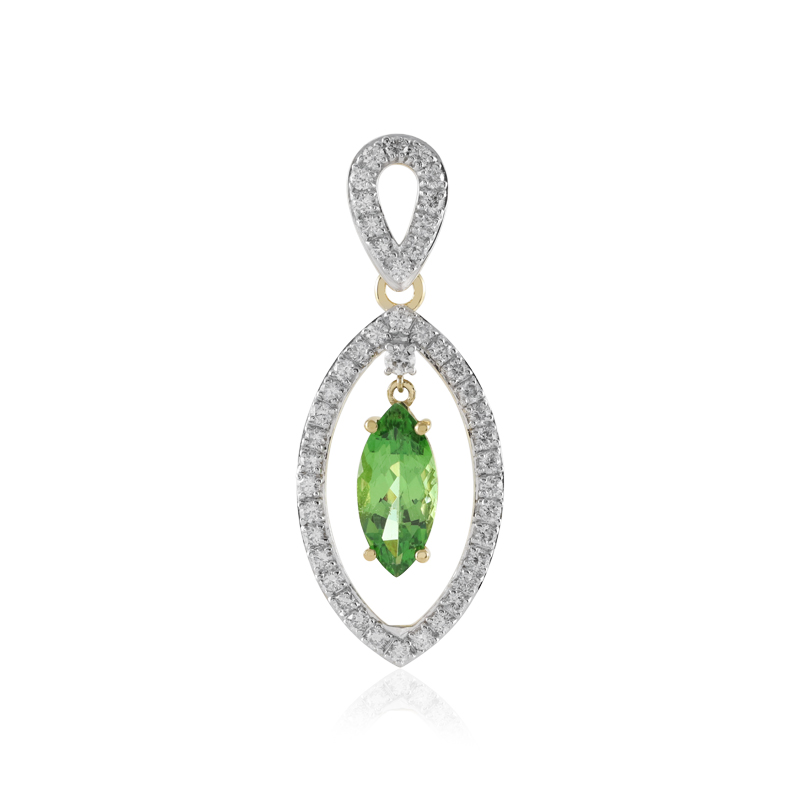 Merelani-Mint-Granat-Goldanhänger (SUHANA)