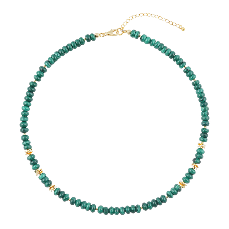 Malachit-Silberhalskette
