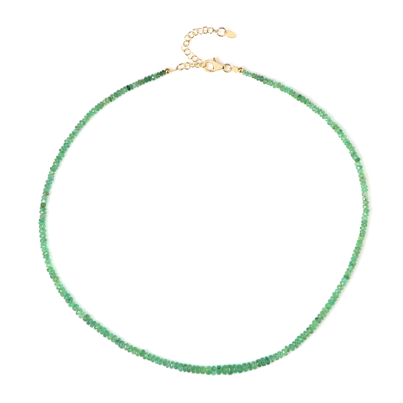 Sambia-Smaragd-Silberhalskette Sambia-Smaragd-Silberhalskette