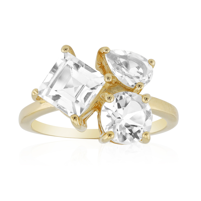 Weißer Topas-Silberring