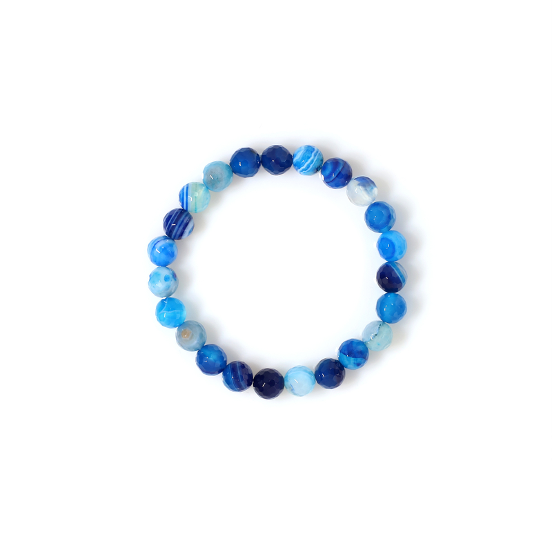 Blauer Achat-Armband (Adela Silber)