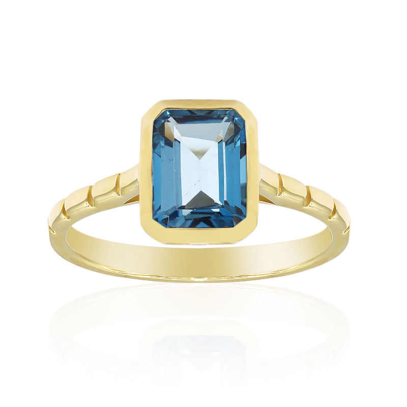 Londonblauer Topas-Goldring Londonblauer Topas-Goldring