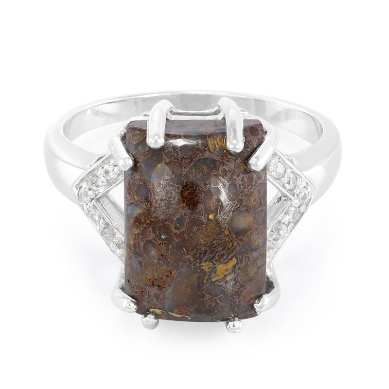 Dinosaurier-Quarz-Silberring